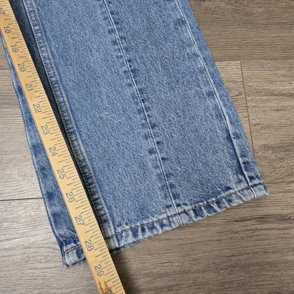 MNG Mid Rise Wide Leg Jeans Womens Size 2 Lightwash - Picture 4 of 8